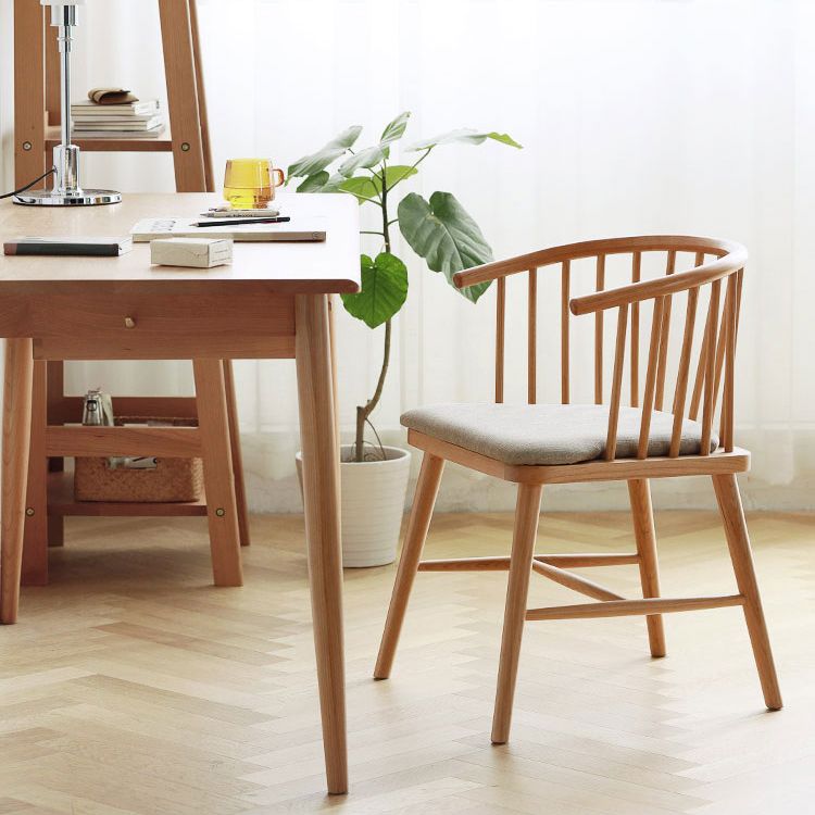 Wood Scandinavian Style Dining Chair Dining Room Windsor Back Arm Chair Clearhalo ' kitchen&dining_furn' 'Dining Chairs' 'Dining Tables & Seating' 'dining_chair' 'furn' 'furn_dining_chair' 'Furniture' 'furniture_dining_chair' 'Kitchen & Dining Furniture' 'kitchen' 1200x1200_ae726acc-9819-4f6b-b382-099e428a4572