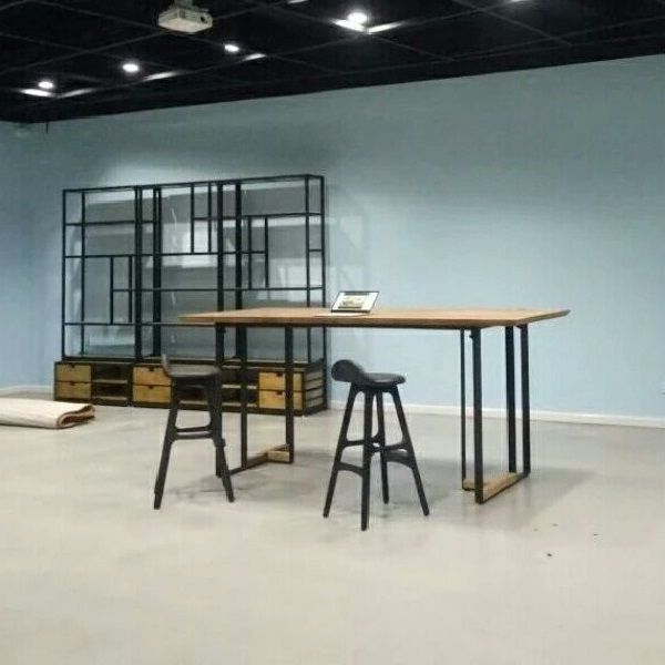 Industrial Style Dining Site Table Solid Wood Double Pedestal Furniture Clearhalo ' dining_table' 'Dining Tables & Seating' 'Dining Tables' 'furn' 'furn_dining_table' 'Furniture' 'furniture_dining_table' 'Kitchen & Dining Furniture' 'kitchen&dining_furn' 'kitchen' 'kitchen_dining_table' 1200x1200_ae73b955-9d28-4600-8a89-3c0803613bbb