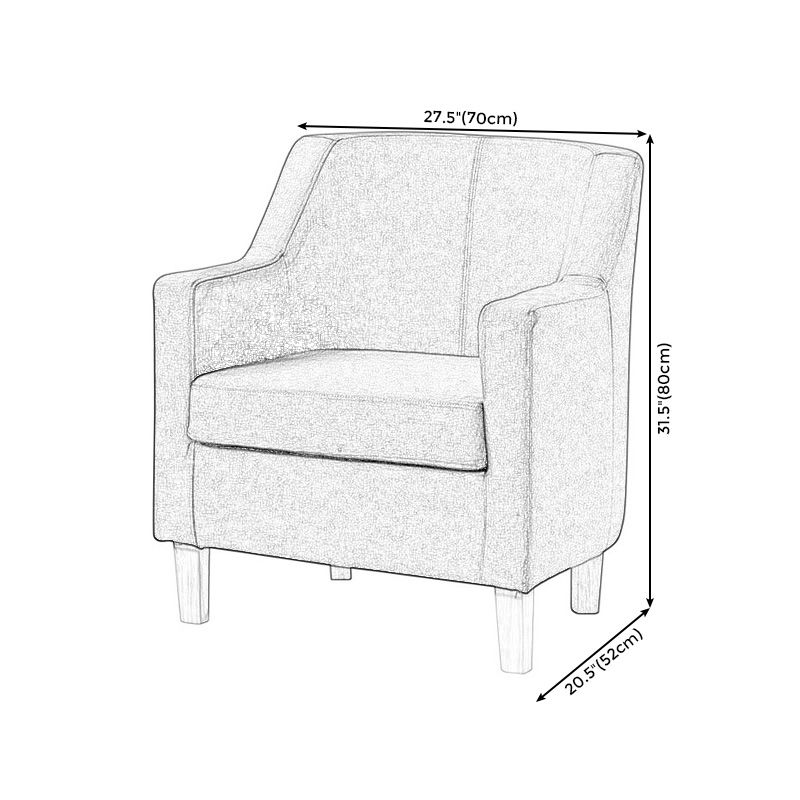 27.5"Wide Linen Arm Chair with Pillow Back and Basic Four Legs Clearhalo 'Accent Chairs' 'accent_chairs' 'Chairs & Seating' 'furn' 'furn_accent_chairs' 'Furniture' 'furniture_accent_chairs' 'Living Room Furniture' 1200x1200_ae75175c-d4ca-49a7-ae74-15e3d2c8d94d