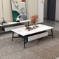 4 Legs Slate Cocktail Table Shelf Included Rectangular Coffee Table