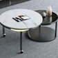 Contemporary Coffee Table Set Slate Round 2-Piece Coffee Cocktail Table
