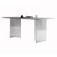 Modern White Stone Top Table Rectangle Dining Table for Kitchen Use