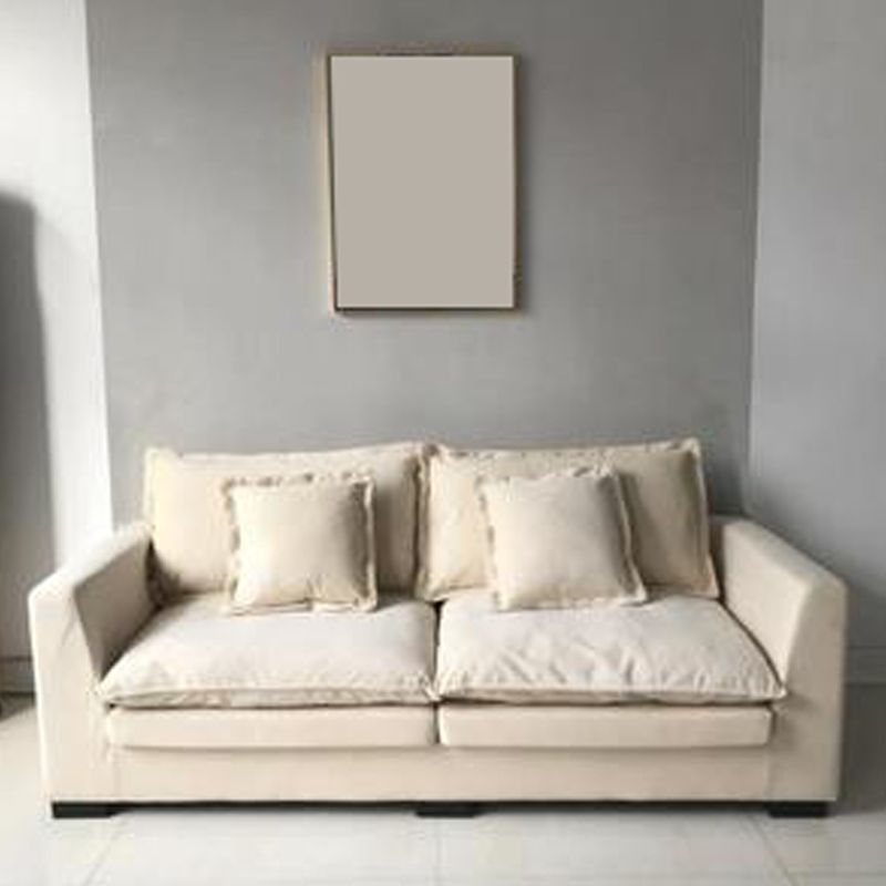 Modern Linen Tuxedo Arm Standard Sofa with Bolster Pillows for Living Room, Apartment Clearhalo 'furn' 'furn_sofas' 'Furniture' 'furniture_sofas' 'kitchen' 'kitchen_sofas' 'Living Room Furniture' 'Sofa' 'sofas' 1200x1200_ae7811d5-c0f2-4b81-95b3-cc46a9351e20