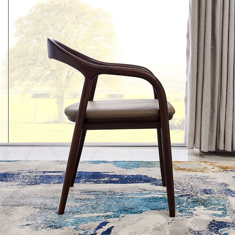 Minimalist Kitchen Opening Back Dining Arm Chair Solid Wood Dining Arm Chair Clearhalo ' kitchen&dining_furn' 'Dining Chairs' 'Dining Tables & Seating' 'dining_chair' 'furn' 'furn_dining_chair' 'Furniture' 'furniture_dining_chair' 'Kitchen & Dining Furniture' 'kitchen' 1200x1200_ae781298-9a2d-412d-a700-d867d48f5f77