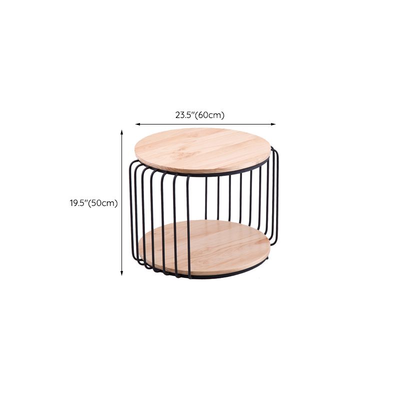 Nordic Solid Wood Round Coffee Cocktail Table with Floor Shelf Clearhalo 'Coffee & Accent Tables' 'Coffee Tables' 'coffee_tables' 'furn' 'furn_coffee_tables' 'Furniture' 'Living Room Furniture' 1200x1200_ae78aa3e-137f-4a91-b410-6cc65cc7af95