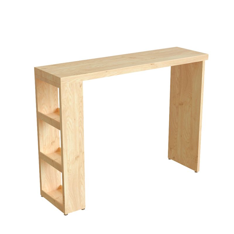 Modern Wood Hall Table with Rectangle Table Top Double Pedestal Table- 41.3" H Clearhalo 'Bar Furniture' 'Bar Tables' 'bar_tables' 'furn' 'furn_bar_tables' 'Furniture' 'furniture_bar_tables' 'Kitchen & Dining Furniture' 1200x1200_ae7c074f-b7e5-4c3a-9f0f-88f5a7ed23b5