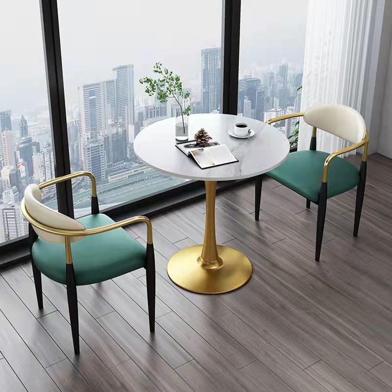 Designer Style Leather Arm Chair Matte Finish Open Back Dining Chair (Set of 2) Clearhalo ' kitchen&dining_furn' 'Dining Chairs' 'Dining Tables & Seating' 'dining_chair' 'furn' 'furn_dining_chair' 'Furniture' 'furniture_dining_chair' 'Kitchen & Dining Furniture' 'kitchen' 1200x1200_ae7c5056-f440-4261-bdae-e535d890ea10