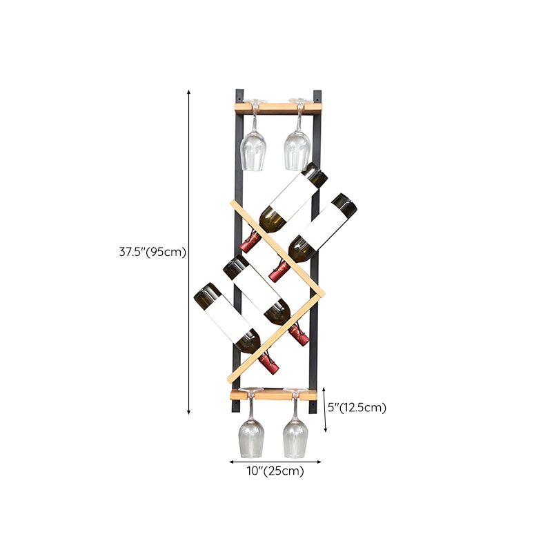 Wall Mounted Wine Shelf Wood and Metal Wine Holder Rack for Kitchen Clearhalo 'furn' 'furn_wine_racks' 'Furniture' 'Kitchen & Dining Furniture' 'Wine Racks' 'wine_racks' 1200x1200_ae7c6b86-05ed-4956-a860-17adc7fd5f2e