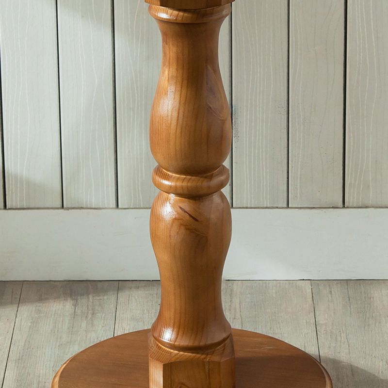Pedestal Base Round Wooden Table in Brown Modern Style Coffee Table