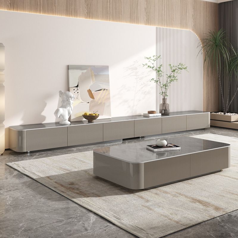 Pedestal Glam Coffee Table Rectangle Slate Single Coffee Table with Drawer Clearhalo 'Coffee & Accent Tables' 'Coffee Tables' 'coffee_tables' 'furn' 'furn_coffee_tables' 'Furniture' 'Living Room Furniture' 1200x1200_ae7d9919-36f8-46ff-ae2d-a86af2edd80d