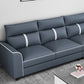 Blue Modern Faux Leather Sectional/Sofa for Living Room, Stain-Resistant