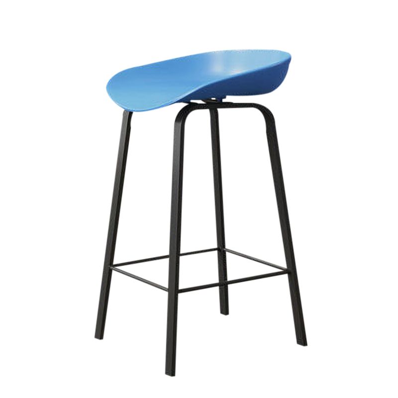 Nordic Design Bucket Low Back Stools for Home Plastic Counter Stool with Metal Legs Clearhalo 'Bar Furniture' 'Bar Stools' 'bar_stools' 'furn' 'furn_bar_stools' 'Furniture' 'furniture_bar_stools' 'Kitchen & Dining Furniture' 1200x1200_ae7e3762-802e-42fc-b9c1-80fbeff8a085