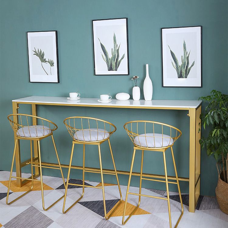 1/4/7 Pieces Glam Iron Bar Table Set Rectangle White Faux Marble Bistro Set with Footrest Clearhalo 'Bar Furniture' 'furn' 'furn_home_bar_bar_sets' 'Furniture' 'Home Bars & Bar Sets' 'home_bar_bar_sets' 'Kitchen & Dining Furniture' 1200x1200_ae7fefb9-dc03-4bea-8af3-cb5453325907