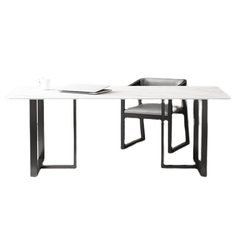 Rectangle Double Pedestal Industrial Table Fixed Table with Sintered Stone Clearhalo ' dining_table' 'Dining Tables & Seating' 'Dining Tables' 'furn' 'furn_dining_table' 'Furniture' 'furniture_dining_table' 'Kitchen & Dining Furniture' 'kitchen&dining_furn' 'kitchen' 'kitchen_dining_table' 1200x1200_ae800482-cce4-4e09-b381-7c87af87ae9f
