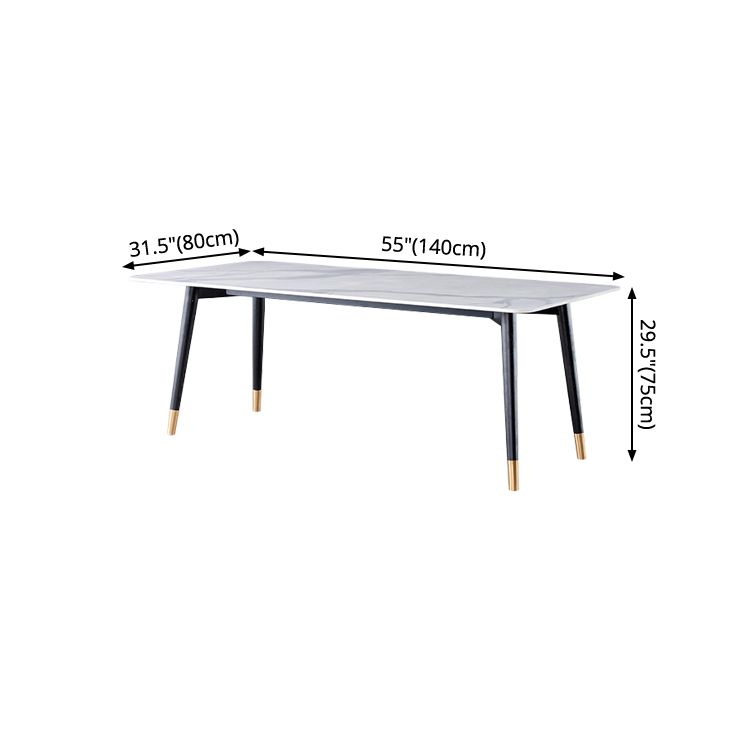 Wood Industrial Rectangular Dining Table Sintered Stone Table with 4 Black Legs Clearhalo ' dining_table' 'Dining Tables & Seating' 'Dining Tables' 'furn' 'furn_dining_table' 'Furniture' 'furniture_dining_table' 'Kitchen & Dining Furniture' 'kitchen&dining_furn' 'kitchen' 'kitchen_dining_table' 1200x1200_ae8006b3-4502-4466-8c04-ff01e3350738