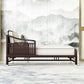 Traditional Style Cotton Chaise Lounge Bedroom Recessed Arms Chaise