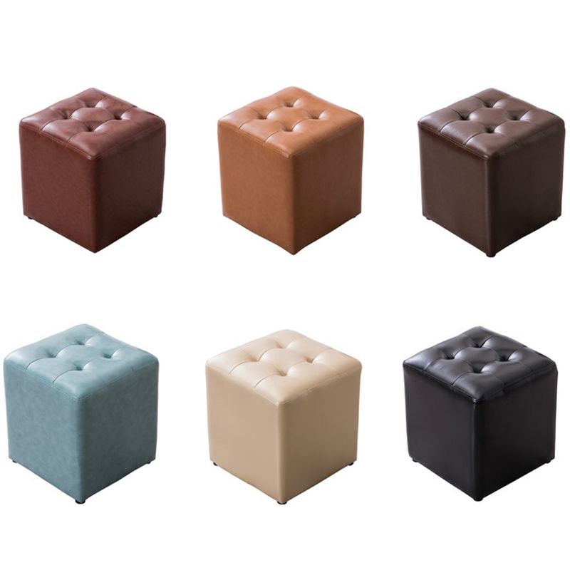 Modern Pouf Ottoman Genuine Leather Tufted Upholstered Solid Color Ottoman Clearhalo 'furn' 'furn_ottomans_poufs' 'Furniture' 'Living Room Furniture' 'Ottomans & Poufs' 'ottomans_poufs' 1200x1200_ae82dcf0-18b3-44fe-b8a5-24f1d4b68c03