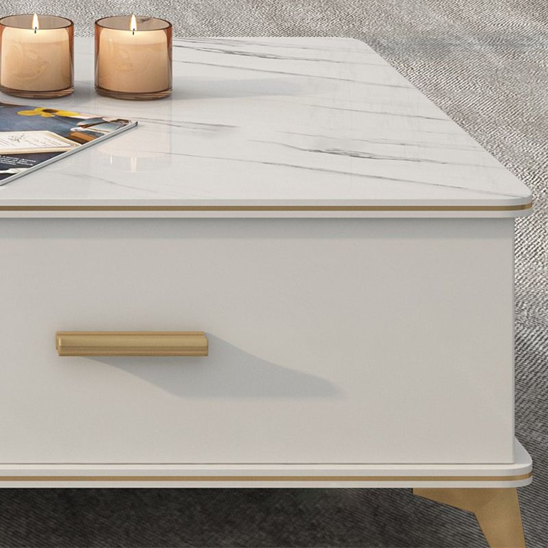 Wooden Coffee Cocktail Table with Storage 4 Legs Contemporary Rectangle Clearhalo 'Coffee & Accent Tables' 'Coffee Tables' 'coffee_tables' 'furn' 'furn_coffee_tables' 'Furniture' 'Living Room Furniture' 1200x1200_ae853d03-a6da-4833-8f15-7546bb30a60d