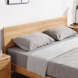 84.26 inch Wide Bed Frame Solid Wood Standard Bed with Headboard