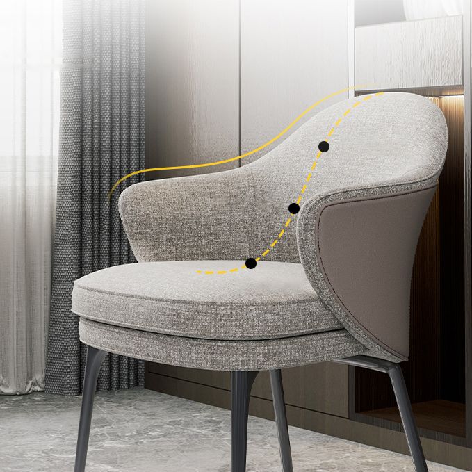 Silla de brazo casero de tela contemporánea sólida sólida silla de comedor