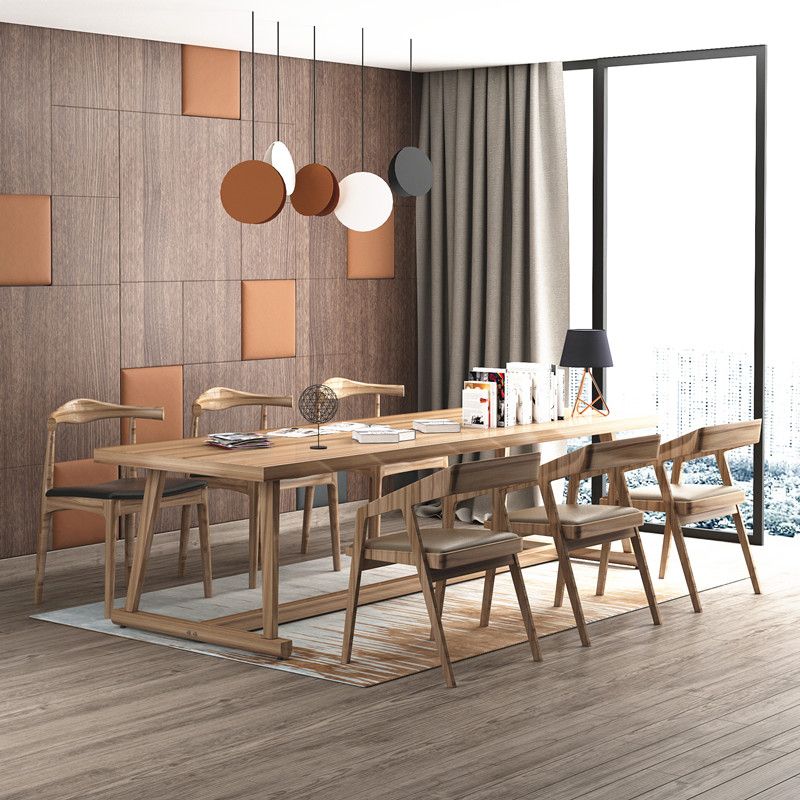 Contemporary Solid Wood Dining Table Rectangle Table with Trestle Base Clearhalo ' dining_table' 'Dining Tables & Seating' 'Dining Tables' 'furn' 'furn_dining_table' 'Furniture' 'furniture_dining_table' 'Kitchen & Dining Furniture' 'kitchen&dining_furn' 'kitchen' 'kitchen_dining_table' 1200x1200_ae8bd2cd-a24e-4dcd-a799-59af452a5c45