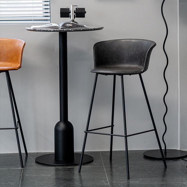 Indoor Leather Bar & Counter Stool Industrial Footrest Low Back Bucket Counter Chair Clearhalo 'Bar Furniture' 'Bar Stools' 'bar_stools' 'furn' 'furn_bar_stools' 'Furniture' 'Kitchen & Dining Furniture' 1200x1200_ae8c4ab2-8ef0-4f3d-ba7e-8839f284a816
