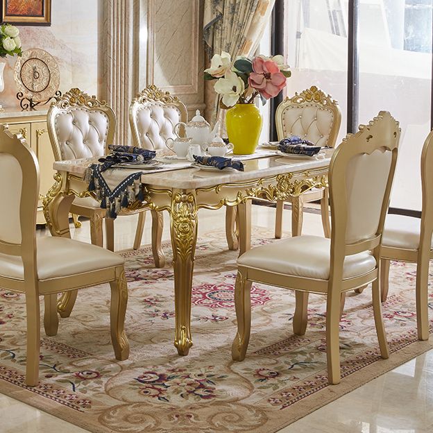 Rectangle Victoria Dinette Table Marble Dining Room Dinner Table with 4-foot Clearhalo ' dining_table' 'Dining Tables & Seating' 'Dining Tables' 'furn' 'furn_dining_table' 'Furniture' 'furniture_dining_table' 'Kitchen & Dining Furniture' 'kitchen&dining_furn' 'kitchen' 'kitchen_dining_table' 1200x1200_ae8d26c9-a575-4cee-9170-755757c2f424
