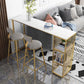 Glam Marble Counter Table with Rectangle Table Top Double Pedestal Table - 42" H Clearhalo 'Bar Furniture' 'Bar Tables' 'bar_tables' 'furn' 'furn_bar_tables' 'Furniture' 'furniture_bar_tables' 'Kitchen & Dining Furniture' 1200x1200_ae8eb546-2520-4c17-9732-2203b8a01acf