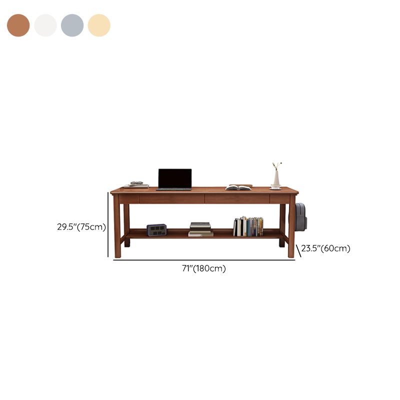 Bureau d'ordinateur en bois massif de style glam