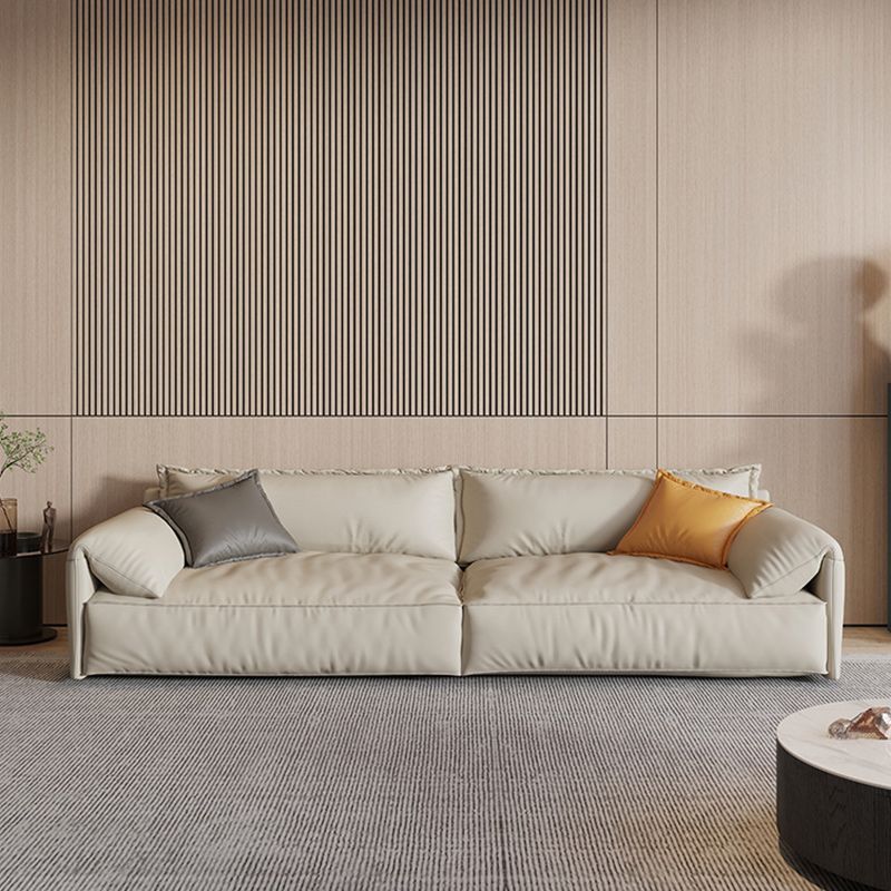 Ivory Stain Resistant Settee Furniture Faux Leather Pillow Top Arm Setee Clearhalo 'furn' 'furn_sofas' 'Furniture' 'furniture_sofas' 'kitchen' 'kitchen_sofas' 'Living Room Furniture' 'Sofa' 'sofas' 1200x1200_ae910ae1-fd19-4064-946b-59569df3e613