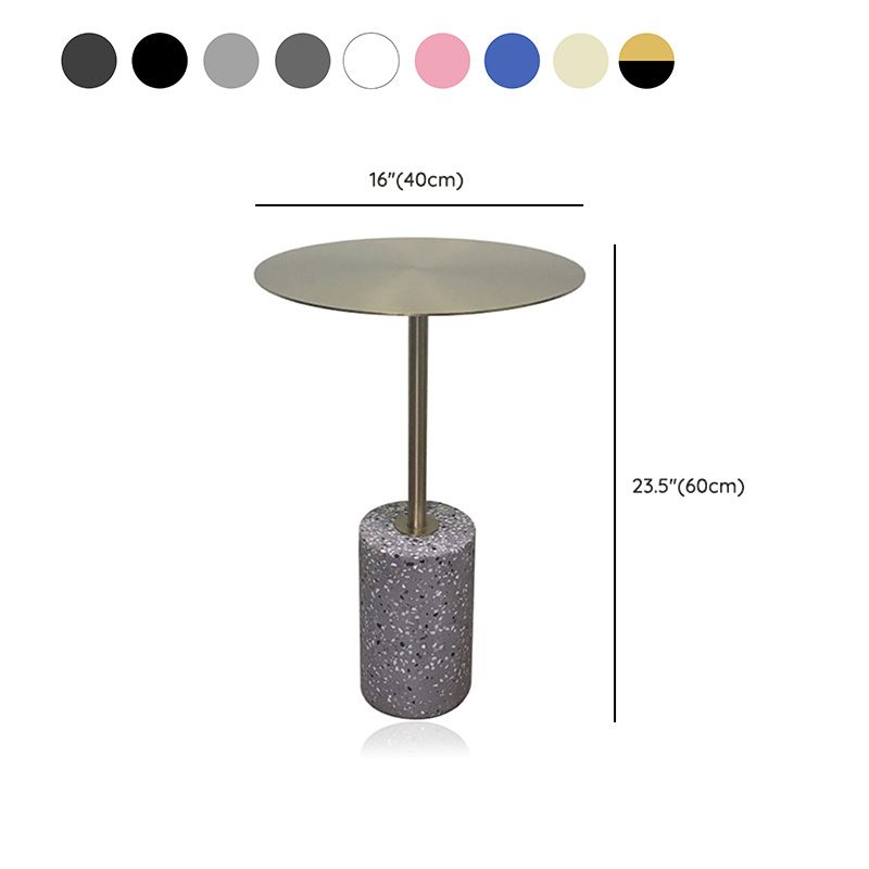 ミッドセンチュリーエンドテーブル台座丸いソファメタルアクセントサイドテーブル