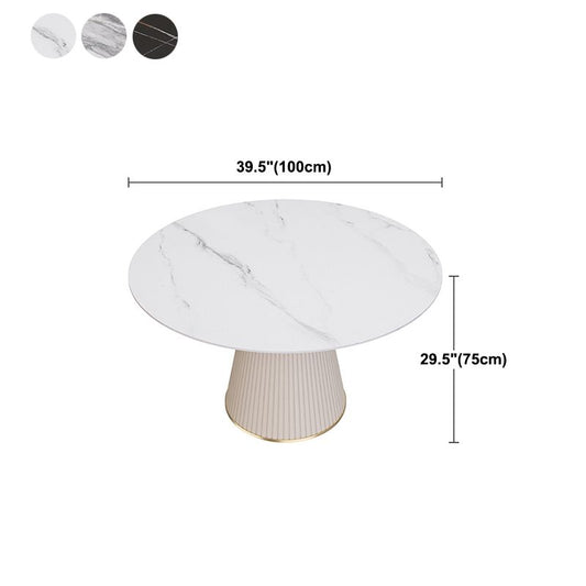 Traditional Luxury Dining Table Round Sintered Stone Dining Table for Home Clearhalo ' dining_table' 'Dining Tables & Seating' 'Dining Tables' 'furn' 'furn_dining_table' 'Furniture' 'furniture_dining_table' 'Kitchen & Dining Furniture' 'kitchen&dining_furn' 'kitchen' 'kitchen_dining_table' 1200x1200_ae932caa-007c-448e-abd0-9e690f05418d