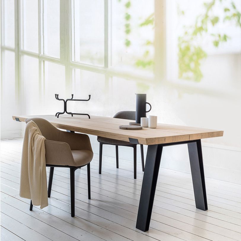 Rectangle 4 Legs Industrial Table Wood Color Fixed Table of Solid Wood Clearhalo ' dining_table' 'Dining Tables & Seating' 'Dining Tables' 'furn' 'furn_dining_table' 'Furniture' 'furniture_dining_table' 'Kitchen & Dining Furniture' 'kitchen&dining_furn' 'kitchen' 'kitchen_dining_table' 1200x1200_ae944265-ddcc-4417-97b5-47af49533657
