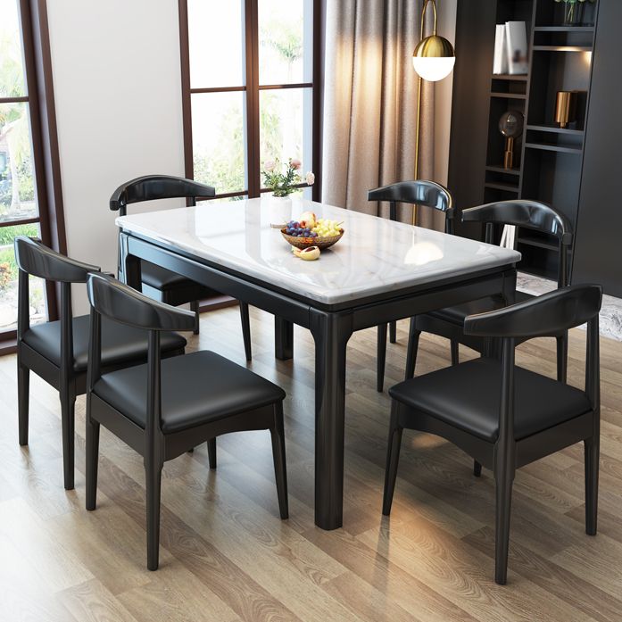 Midcentury Dining Table 4 Legs Solid Wood Base Rectangle Table for Home Clearhalo ' dining_table' 'Dining Tables & Seating' 'Dining Tables' 'furn' 'furn_dining_table' 'Furniture' 'furniture_dining_table' 'Kitchen & Dining Furniture' 'kitchen&dining_furn' 'kitchen' 'kitchen_dining_table' 1200x1200_ae947bb7-631a-4f05-8605-b2c180b63e80