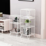 Glam Style Antique Finish Shelf Bookcase Metal Standard Bookshelf