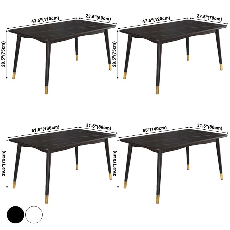 Contemporary Rectangle Dining Room Table Sintered Stone Table with 4 Black Legs Clearhalo ' dining_table' 'Dining Tables & Seating' 'Dining Tables' 'furn' 'furn_dining_table' 'Furniture' 'furniture_dining_table' 'Kitchen & Dining Furniture' 'kitchen&dining_furn' 'kitchen' 'kitchen_dining_table' 1200x1200_ae9795af-83b8-4911-a5c0-931d1cd6c266
