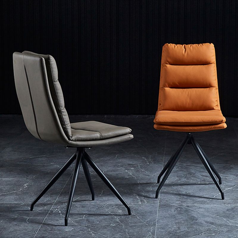 Industrial Style Armless Solid Back Chair Leather Dining Chairs for Home Use Clearhalo ' kitchen&dining_furn' 'Dining Chairs' 'Dining Tables & Seating' 'dining_chair' 'furn' 'furn_dining_chair' 'Furniture' 'furniture_dining_chair' 'Kitchen & Dining Furniture' 'kitchen' 1200x1200_ae97d924-5ed6-4393-a5b0-bf97dcc1ea3b