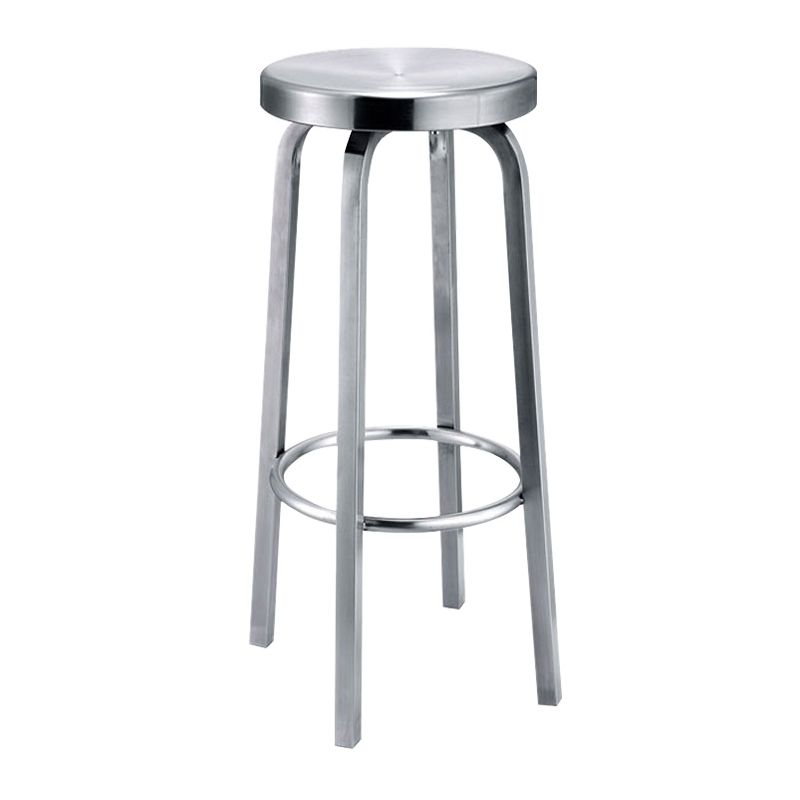 1 Pcs Industrial Silver Counter Stools Stainless Steel Bar Bristol Stools with Round Seat Clearhalo 'Bar Furniture' 'Bar Stools' 'bar_stools' 'furn' 'furn_bar_stools' 'furniture_bar_stools' 'Kitchen & Dining Furniture' 'kitchen&dining_furn' 'kitchen' 'kitchen_furn' Furniture' 1200x1200_ae97e11d-0f00-4db1-b986-9f904e26c54d