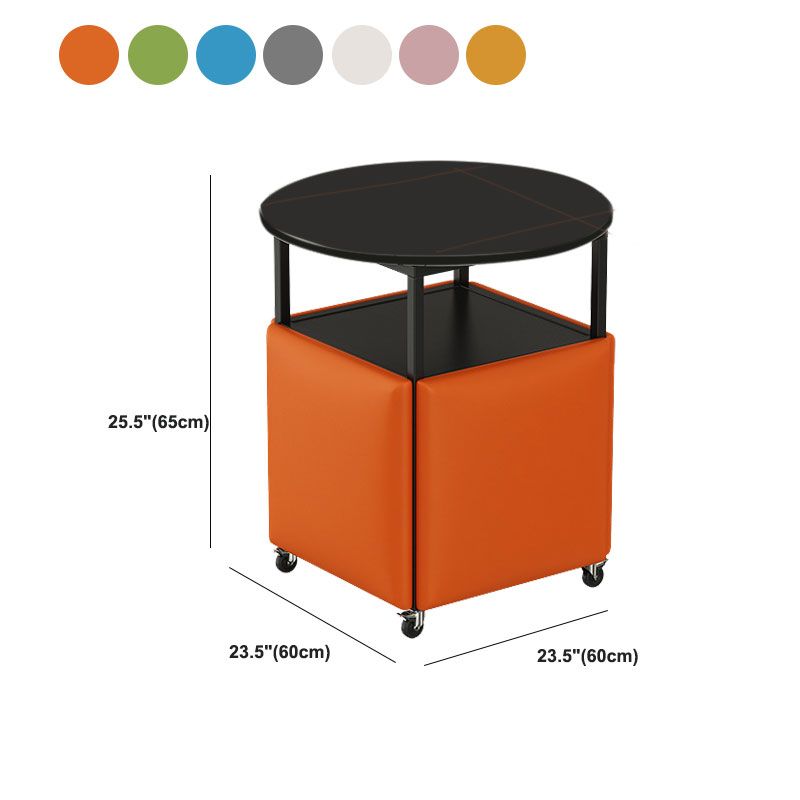 25.6" Tall Contemporary Style Side End Table Round Sofa Side Accent Table