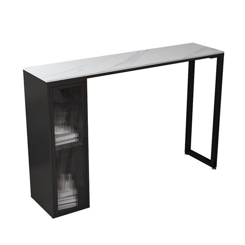 Modern Style Bistro Bar Table Sintered Stone Bar Table with Storage Clearhalo 'Bar Furniture' 'Bar Tables' 'bar_tables' 'furn' 'furn_bar_tables' 'Furniture' 'Kitchen & Dining Furniture' 1200x1200_ae98baaa-7ba3-476f-9889-491ddcf8b18f