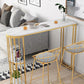 Contemporary Stone Storage Bistro Dining Table Double pedestal Indoor Patio Bar Table Clearhalo 'Bar Furniture' 'Bar Tables' 'bar_tables' 'furn' 'furn_bar_tables' 'Furniture' 'furniture_bar_tables' 'Kitchen & Dining Furniture' 1200x1200_ae997576-fcee-4570-be8c-fe4a8da1b63f