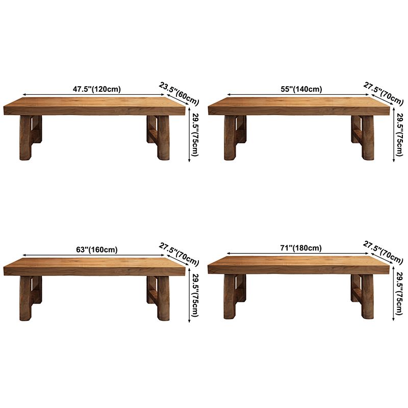 Pine Solid Wooden Table Rectangle Dining Table with Double Pedestal, in Brown Clearhalo ' dining_table' 'Dining Tables & Seating' 'Dining Tables' 'furn' 'furn_dining_table' 'Furniture' 'furniture_dining_table' 'Kitchen & Dining Furniture' 'kitchen&dining_furn' 'kitchen' 'kitchen_dining_table' 1200x1200_ae9bafbb-6f8e-4eb5-aae9-c1d577946f80