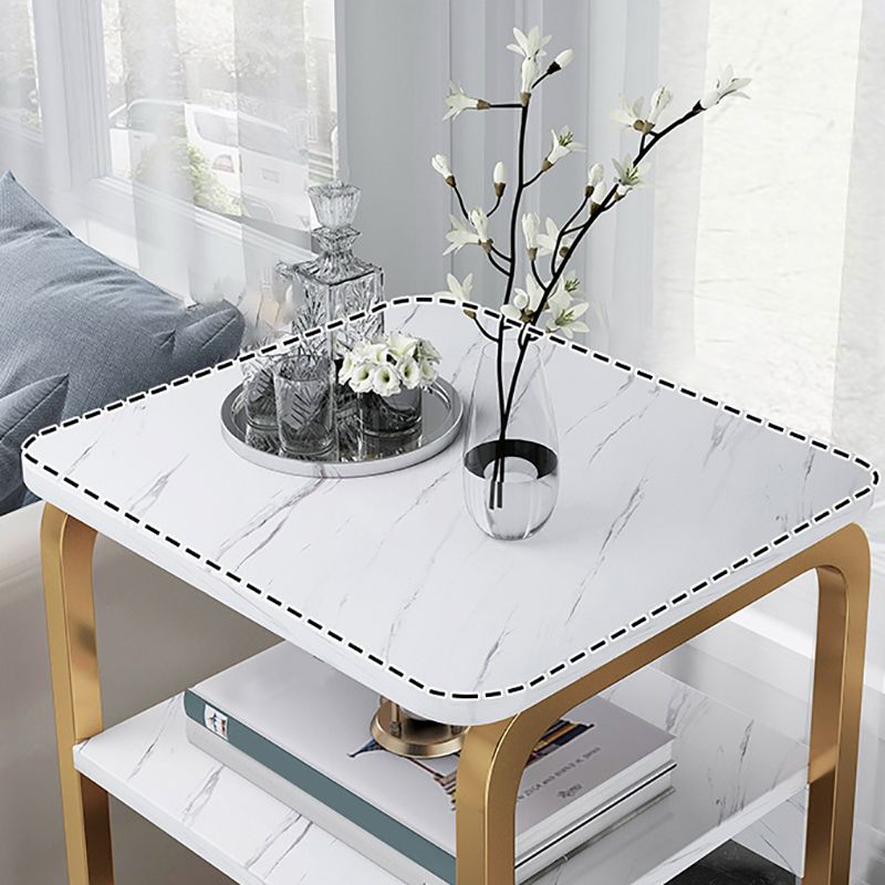 Modern Farmhouse Rectangular Wood Side End Table with Four Metal Legs Clearhalo 'Coffee & Accent Tables' 'End & Side Tables' 'end_side_tables' 'furn' 'furn_end_side_tables' 'Furniture' 'Living Room Furniture' 1200x1200_ae9d5a25-a60a-4198-a001-92aa3002acb9