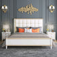 Modern Standard Bed with Tufted Upholstered Headboard and Soild Wood Legs Clearhalo 'Bedroom Furniture' 'Beds' 'furn' 'furn_beds' 'Furniture' 1200x1200_aea02814-34c2-4ca1-9e8f-7bb28dea181a