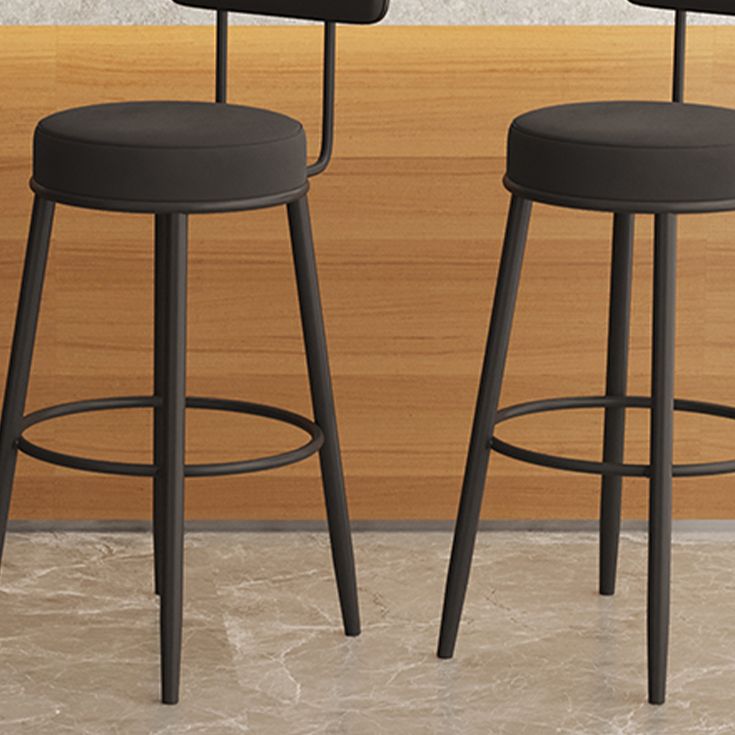 Scandinavian Velvet Footrest Bar Stool Matte Finish Low Back Home Stool Clearhalo 'Bar Furniture' 'Bar Stools' 'bar_stools' 'furn' 'furn_bar_stools' 'Furniture' 'furniture_bar_stools' 'Kitchen & Dining Furniture' 1200x1200_aea04150-0d38-4b36-913b-8d7f9149869b