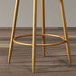Nordic Backrest Armless Counter Stool Iron Bar Stool with Footrest and Cushion