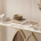 Tavolo console glam di pietra alta 31,5 "tavolo accento mezzano con 1 scaffale