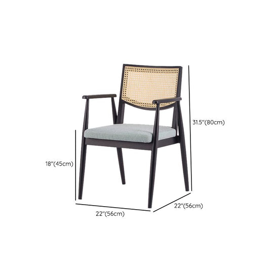 Silla de base de brazo simple moderno silla de comedor de base de madera maciza para uso doméstico