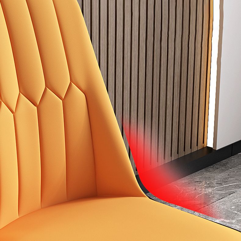 Modern Backrest Armless Cushion Chair with Metal Legs for Dining Room Clearhalo 'Dining Chairs' 'Dining Tables & Seating' 'dining_chair' 'furn' 'furn_dining_chair' 'Furniture' 'Kitchen & Dining Furniture' 1200x1200_aea29753-4d9c-402f-bfd1-9db778d11f09