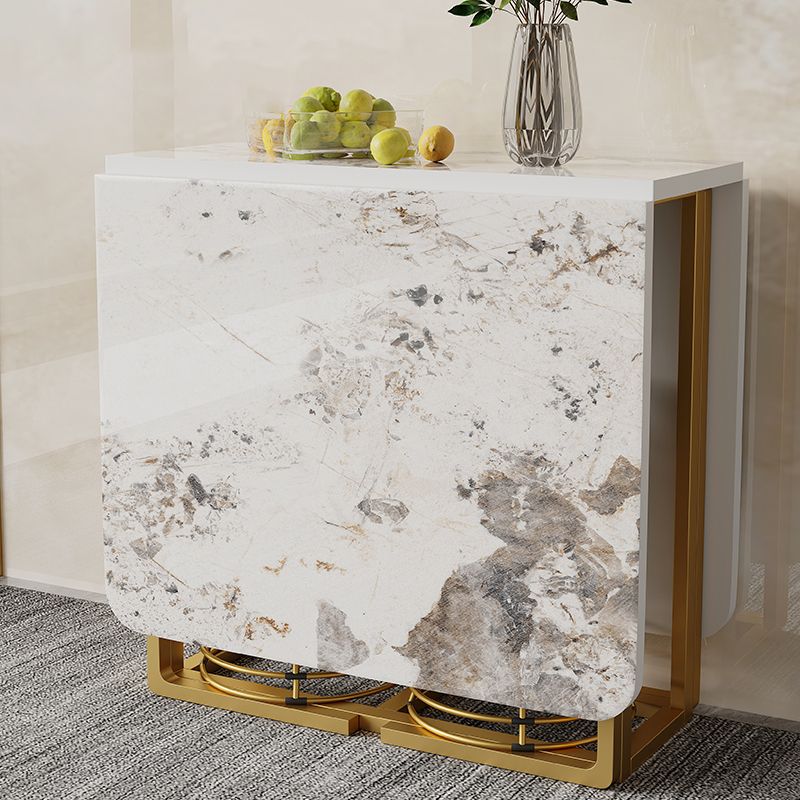 Modern Rectangle Dinette Set 1/2/5 Pieces Foldable Dining Table Set with Sintered Stone Clearhalo 'Dining Room Sets' 'Dining Tables & Seating' 'dining_room_set' 'furn' 'furn_dining_room_set' 'Furniture' 'furniture_dining_room_set' 'Kitchen & Dining Furniture' 1200x1200_aea33bb1-4f59-4b97-97a6-98ef7c7e202d